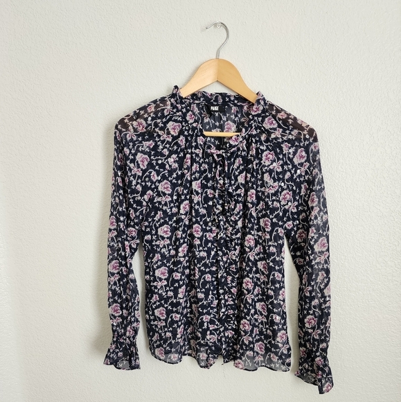 Paige Roma Silk Blend Floral Career Work XSMALL Blouse - Picture 1 of 6